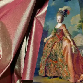 NEW Lady Lisa Designer 100% Silk Taffeta - Cinnamon Red with Gold Iridescence