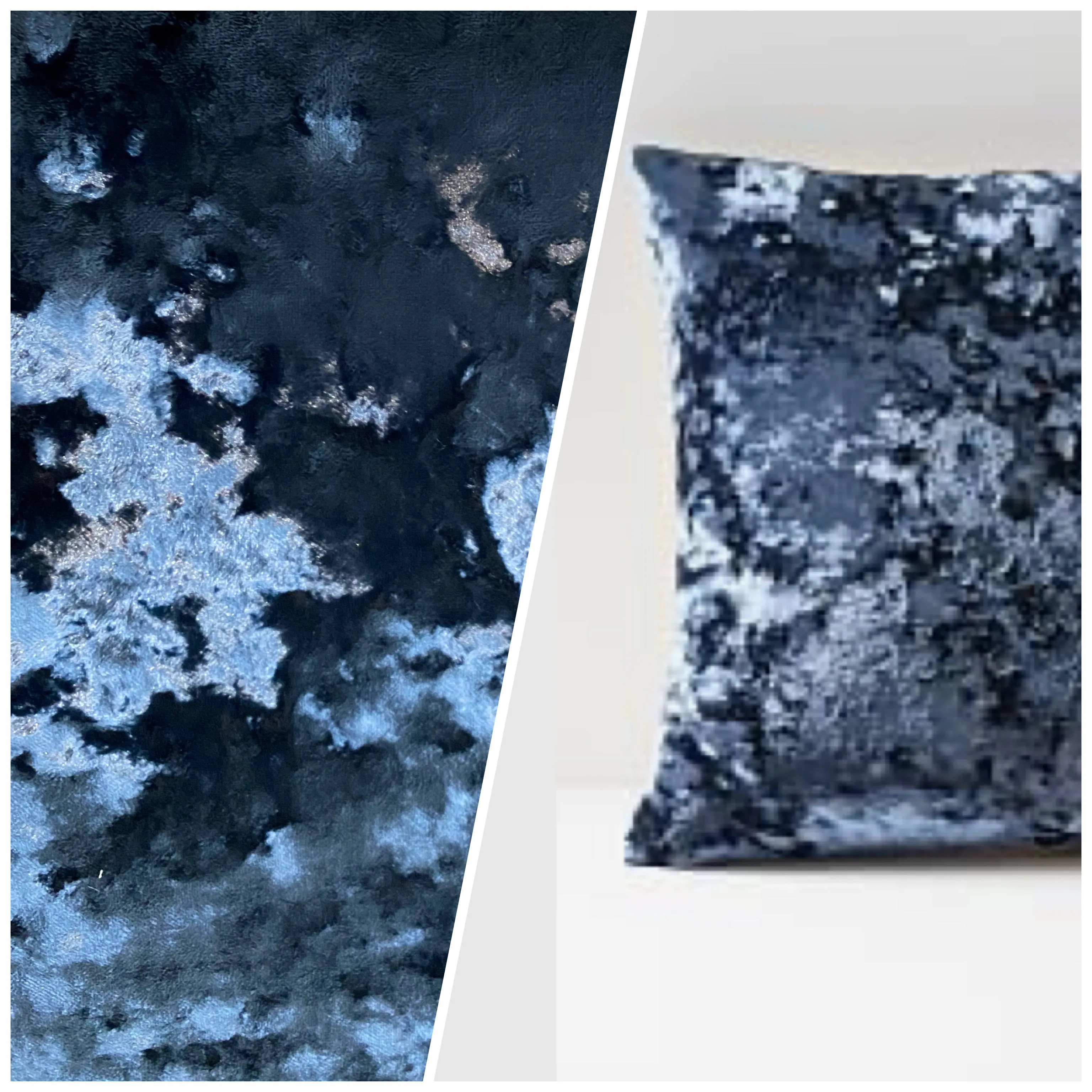 NEW Lord Knight Made in Belgium Crushed Upholstery Velvet Fabric - Navy Blue
