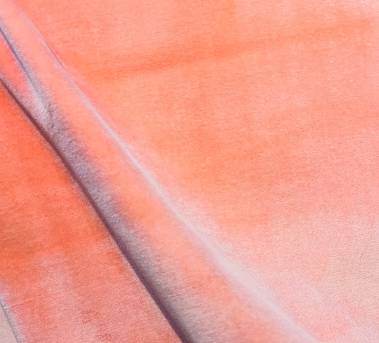 NEW Lord Niko 100% Cotton Upholstery Velvet Fabric in Neon Peach