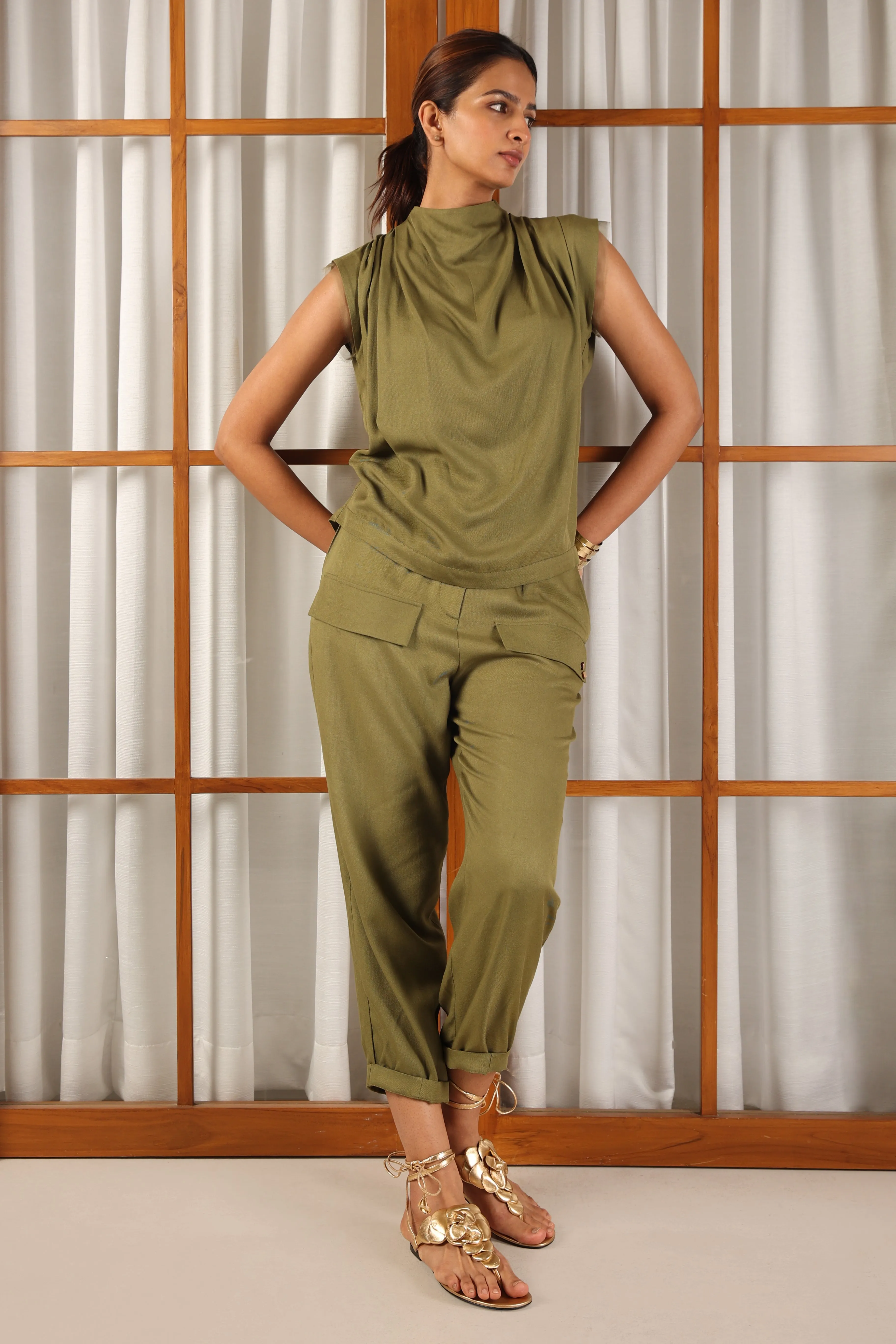 Olive Cargo Trousers