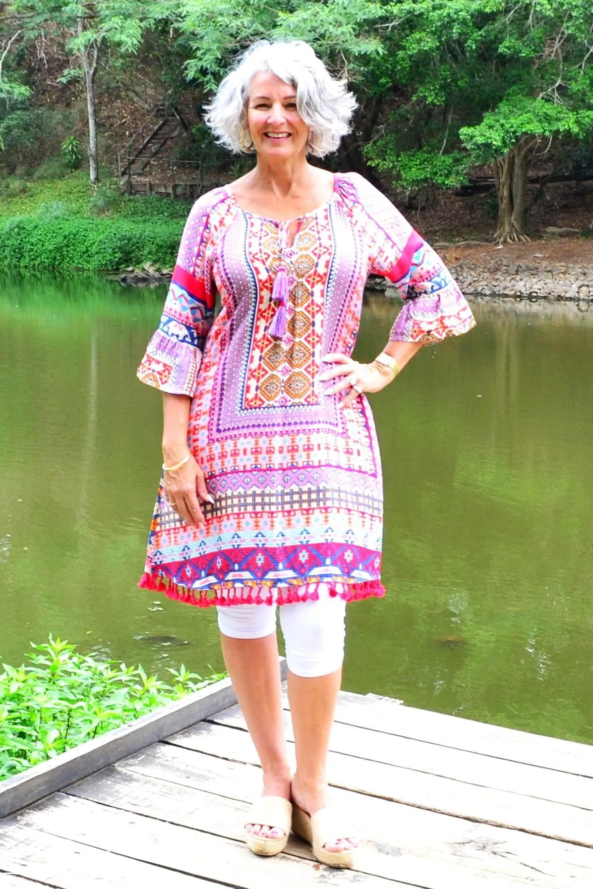 Orientique Pink Perissa Tunic Blouse