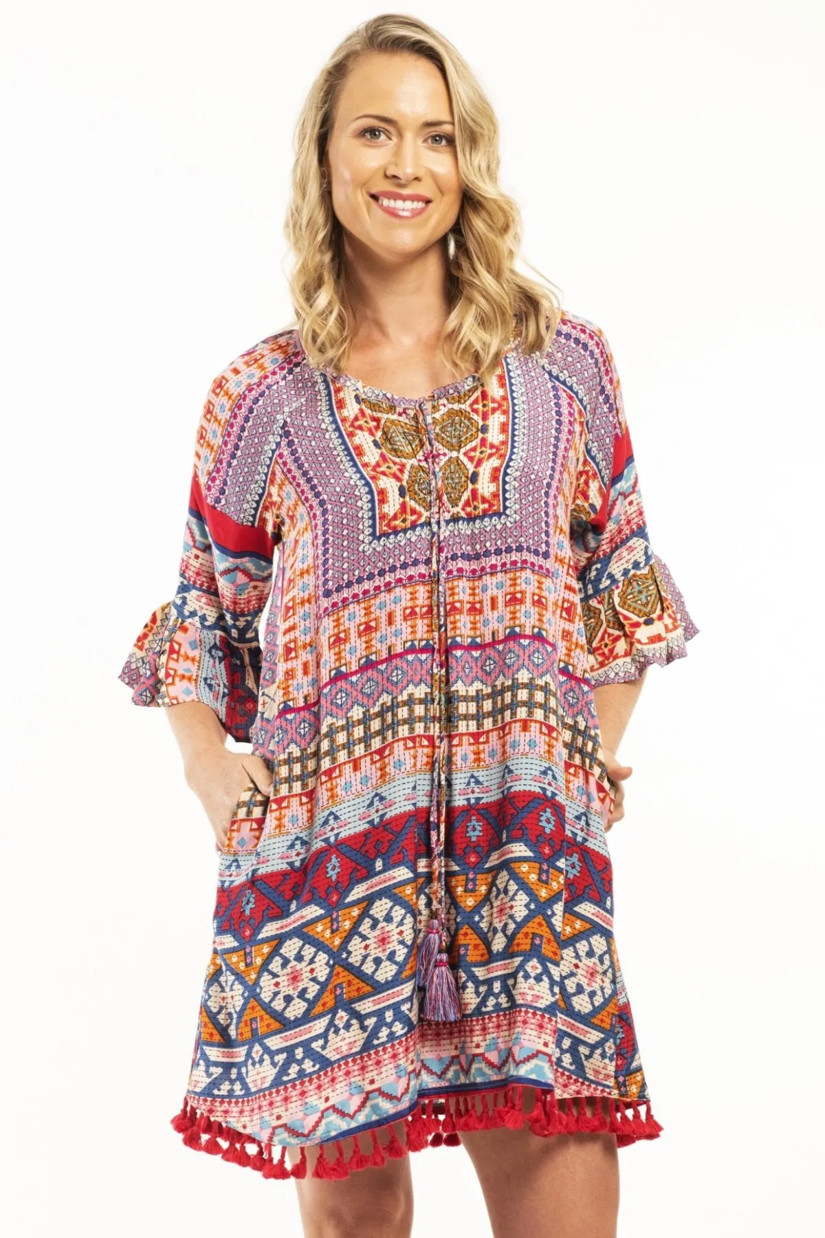 Orientique Pink Perissa Tunic Blouse