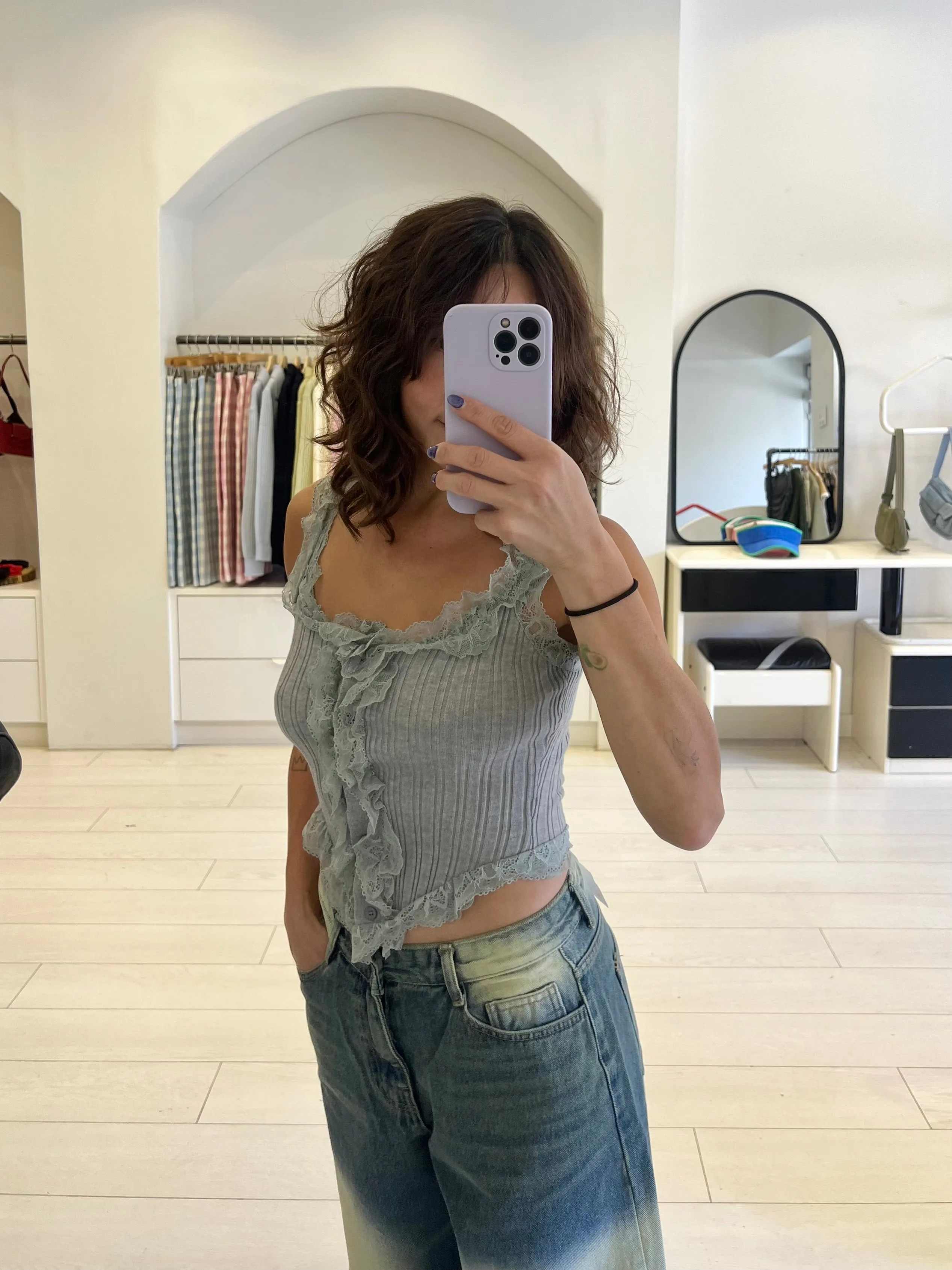 PEPPER Lace knit top