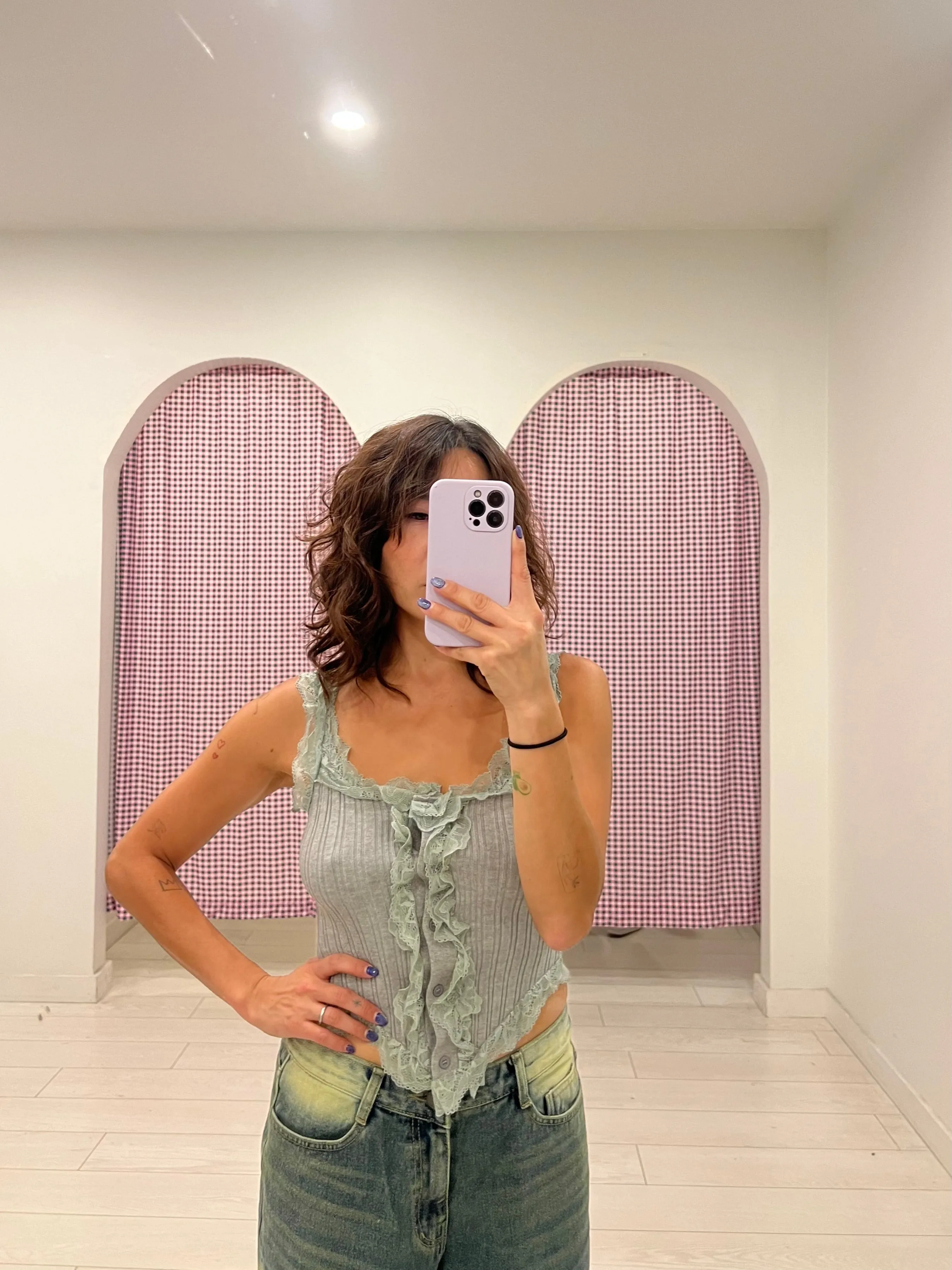PEPPER Lace knit top
