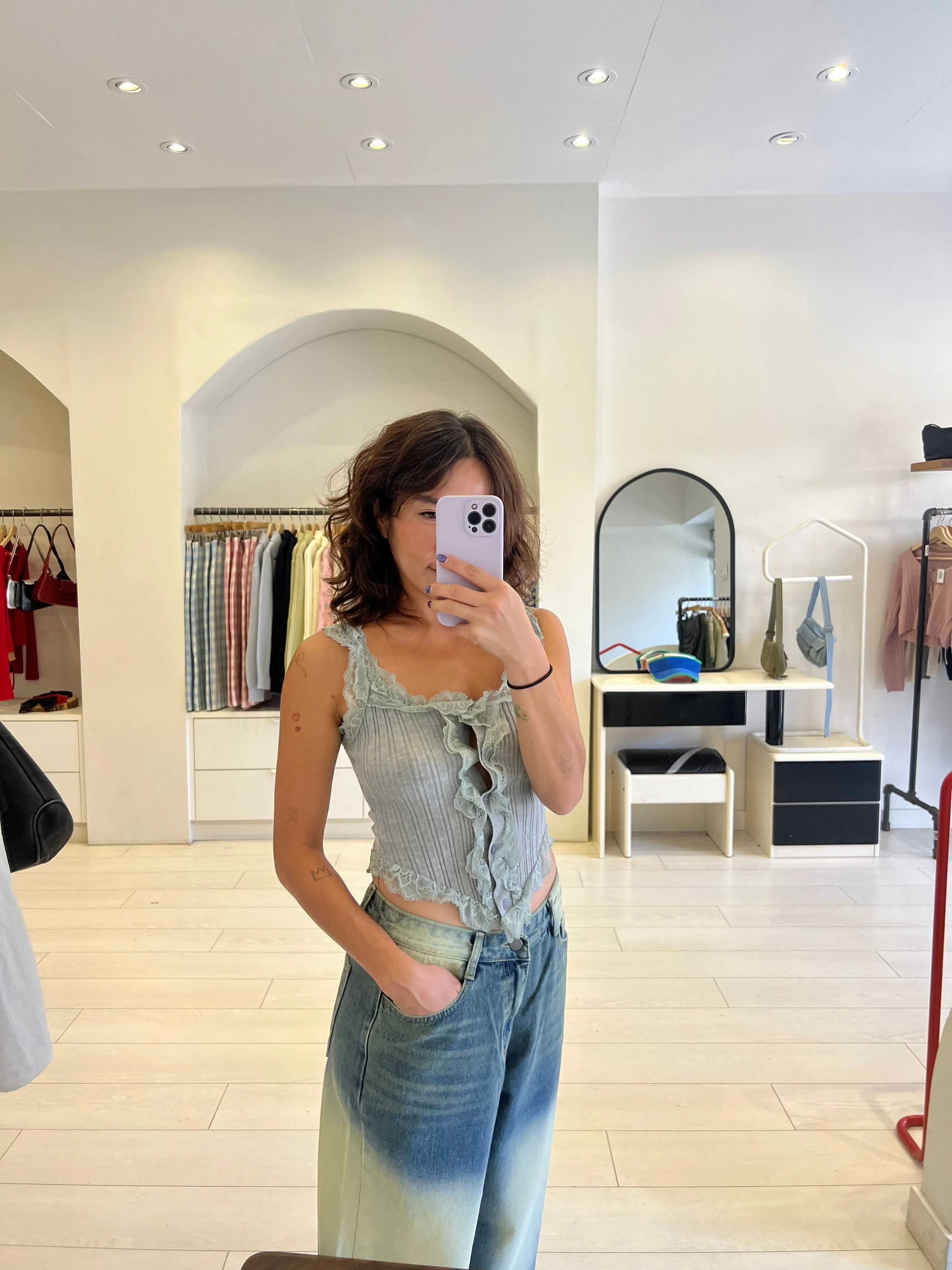 PEPPER Lace knit top