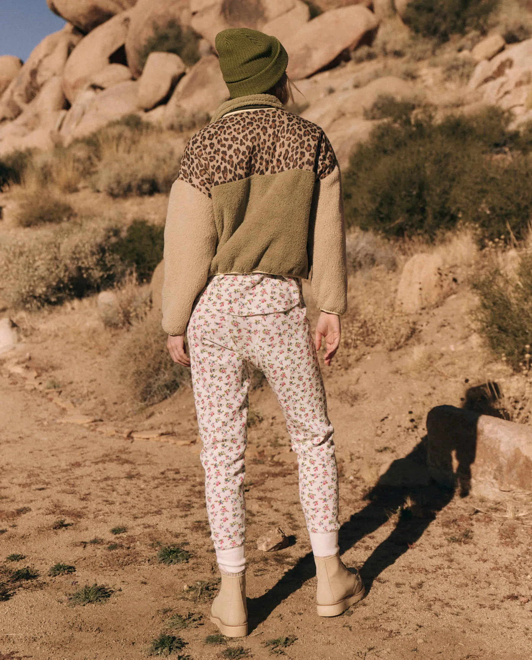 The Plush Colorblock Terrain Half Zip. -- Snow Leopard and Sage Brush