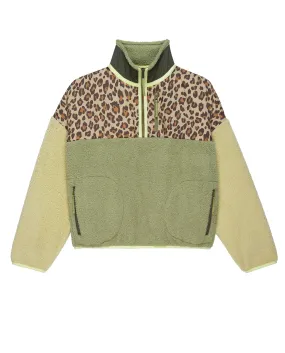 The Plush Colorblock Terrain Half Zip. -- Snow Leopard and Sage Brush