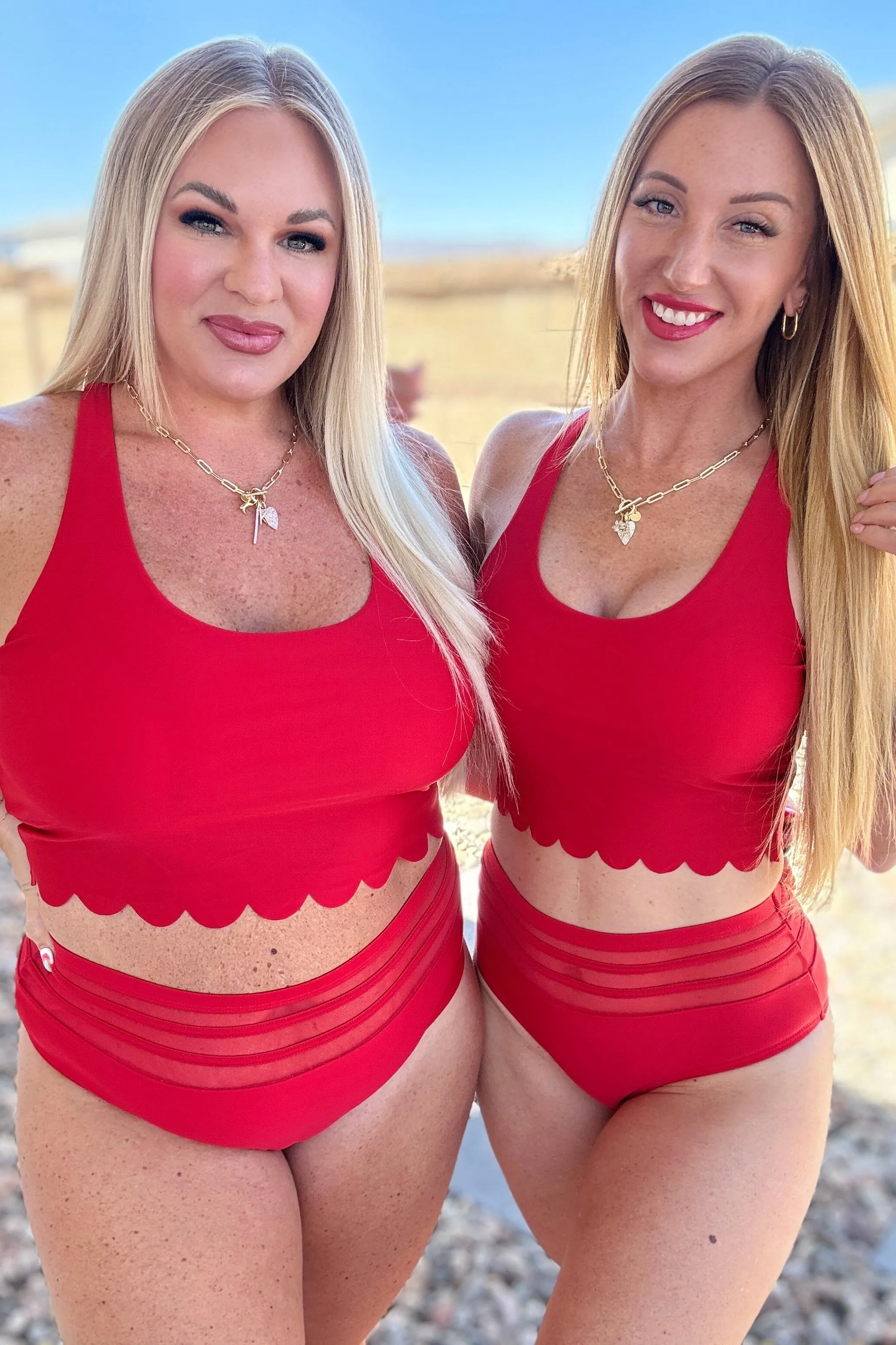 Tonga Scalloped Swim Top