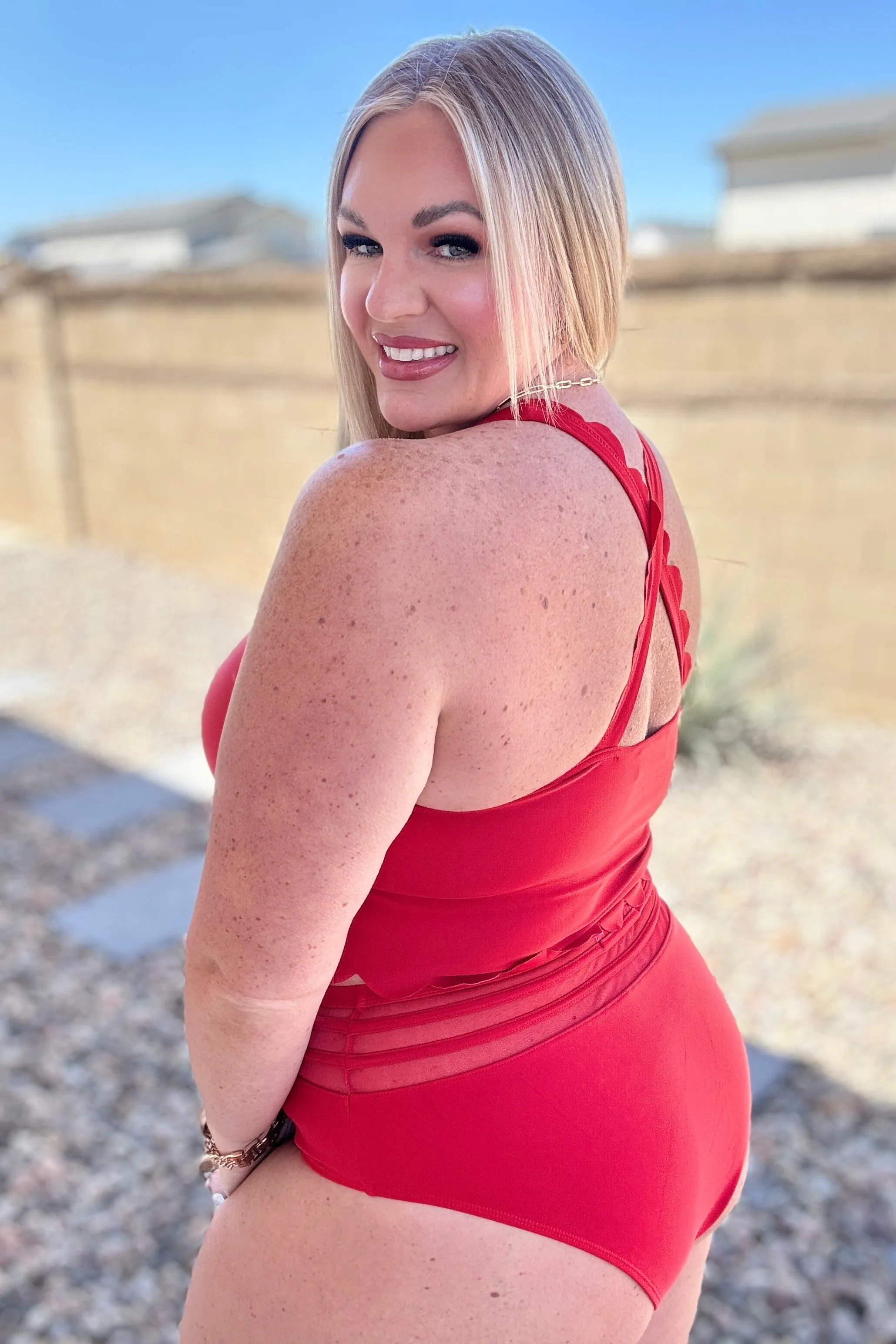 Tonga Scalloped Swim Top